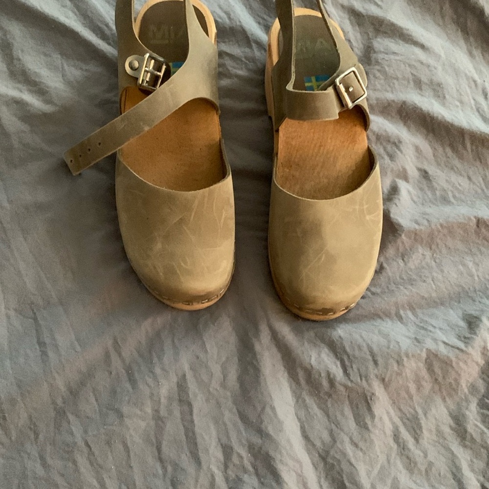 MIA Taupe Leather Clogs